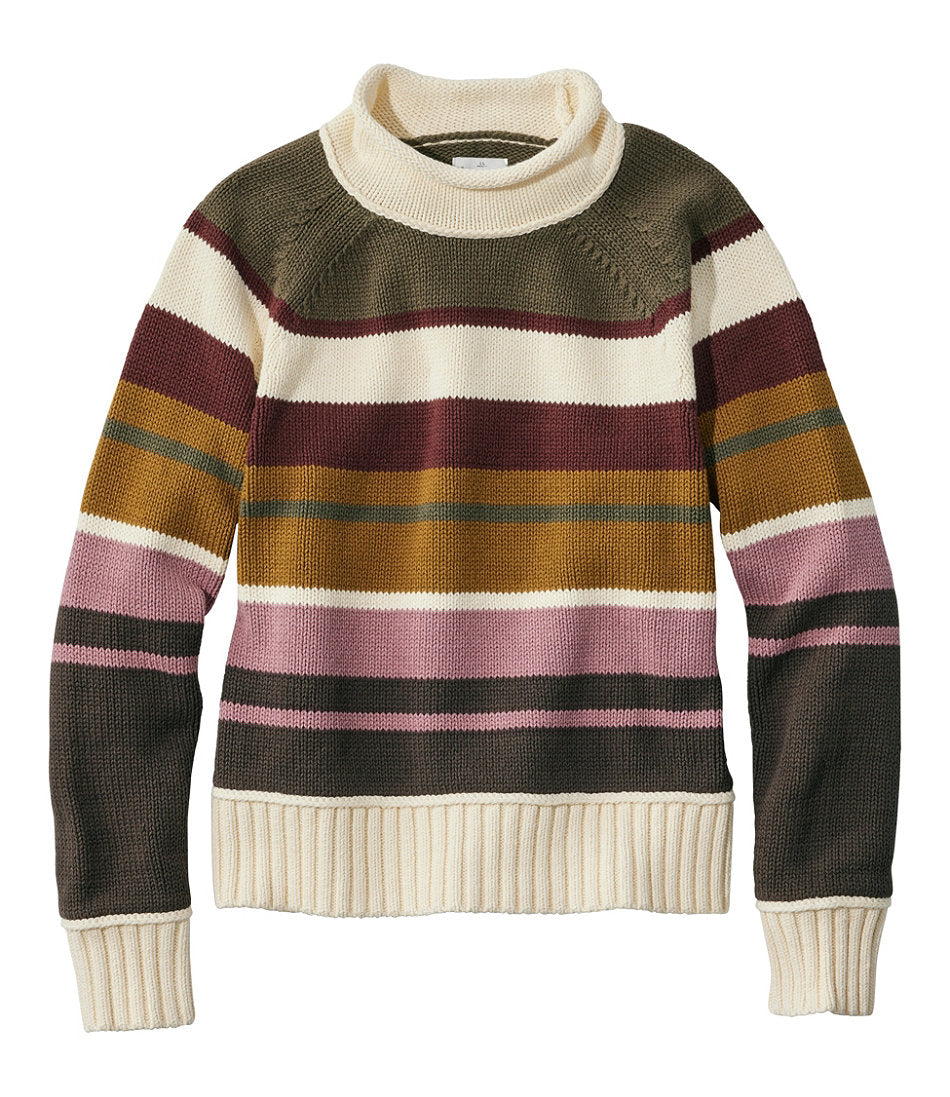 Women's Signature Original Cotton Sweater, Rollneck Stripe | L.L.Bean outlet