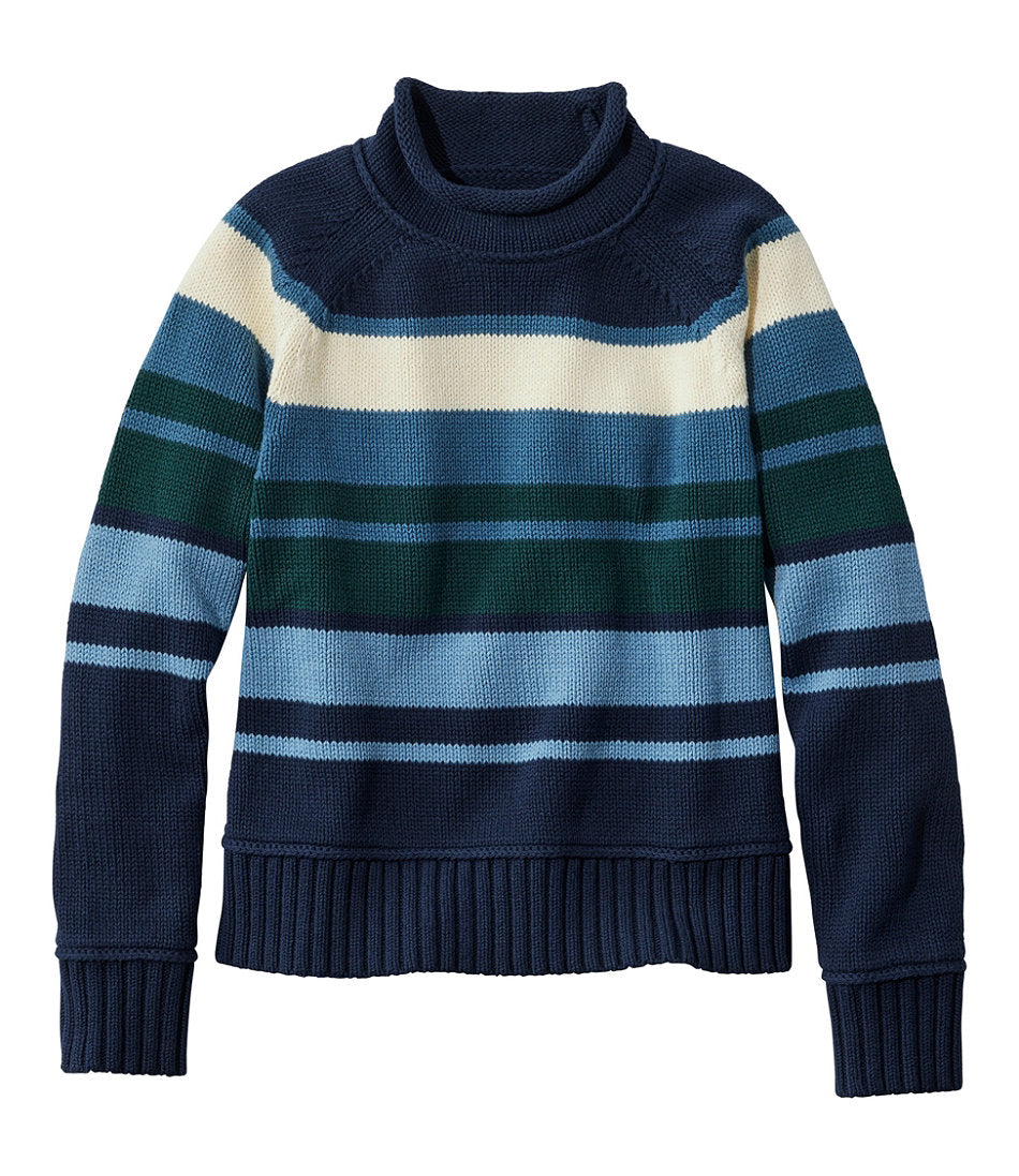 Women's Signature Original Cotton Sweater, Rollneck Stripe | L.L.Bean outlet