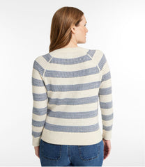 Women's Organic Cotton Slub Sweater, Crewneck Stripe | L.L.Bean online