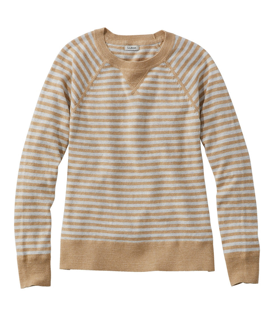 Women's Organic Cotton Slub Sweater, Crewneck Stripe | L.L.Bean online