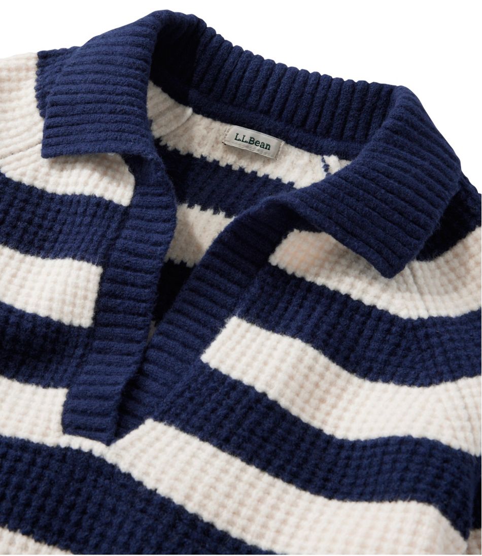 Women's SuperSoft Waffle Sweater, Polo Stripe | L.L.Bean sale