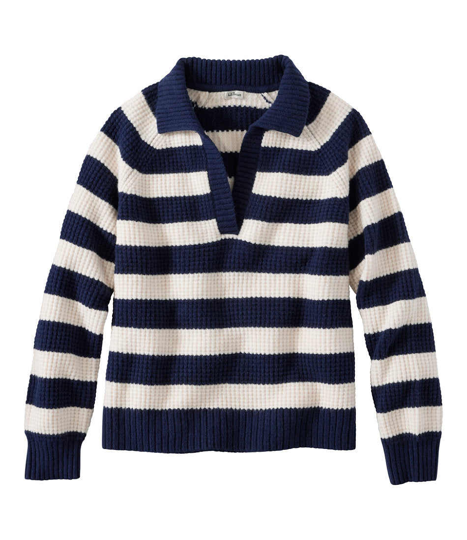 Women's SuperSoft Waffle Sweater, Polo Stripe | L.L.Bean sale