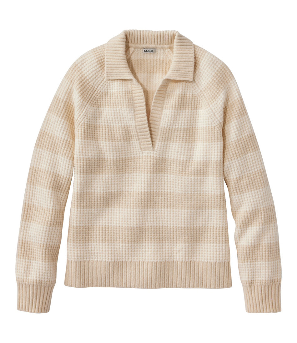 Women's SuperSoft Waffle Sweater, Polo Stripe | L.L.Bean sale