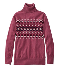Women's Cotton/Cashmere Sweater, Turtleneck Intarsia | L.L.Bean for sale