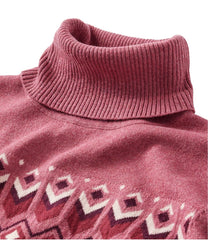 Women's Cotton/Cashmere Sweater, Turtleneck Intarsia | L.L.Bean for sale