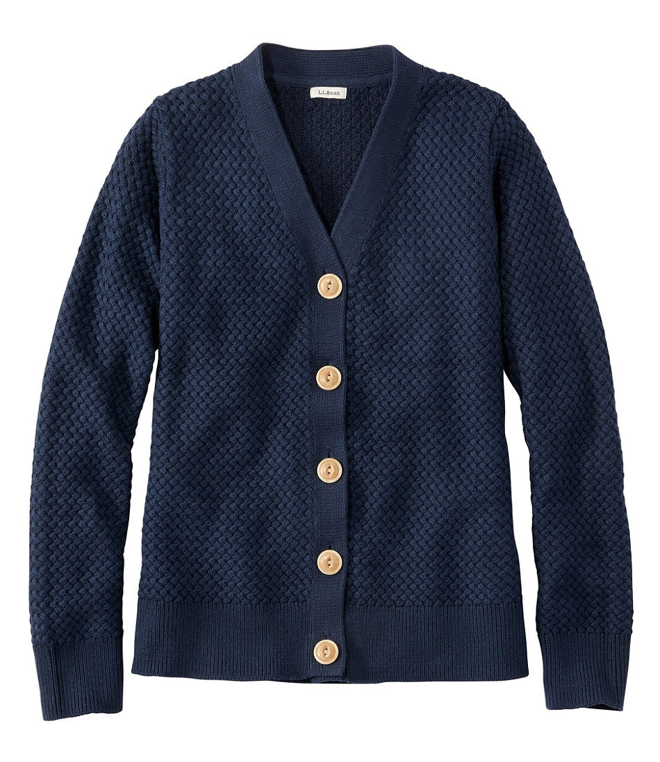 Women's Basketweave Sweater, Button-Front Cardigan | L.L.Bean sale