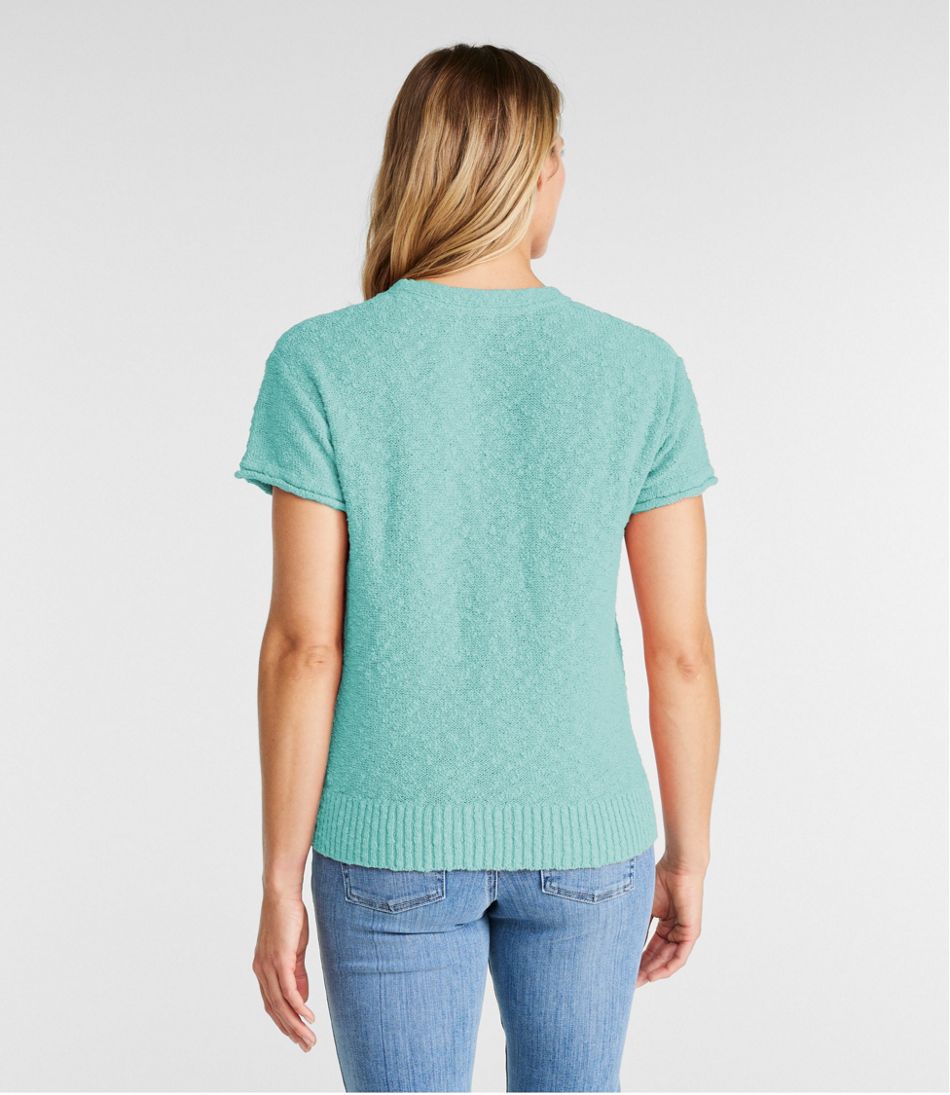 Women's Midweight Cotton Slub Sweater, Henley Short-Sleeve | L.L.Bean for sale