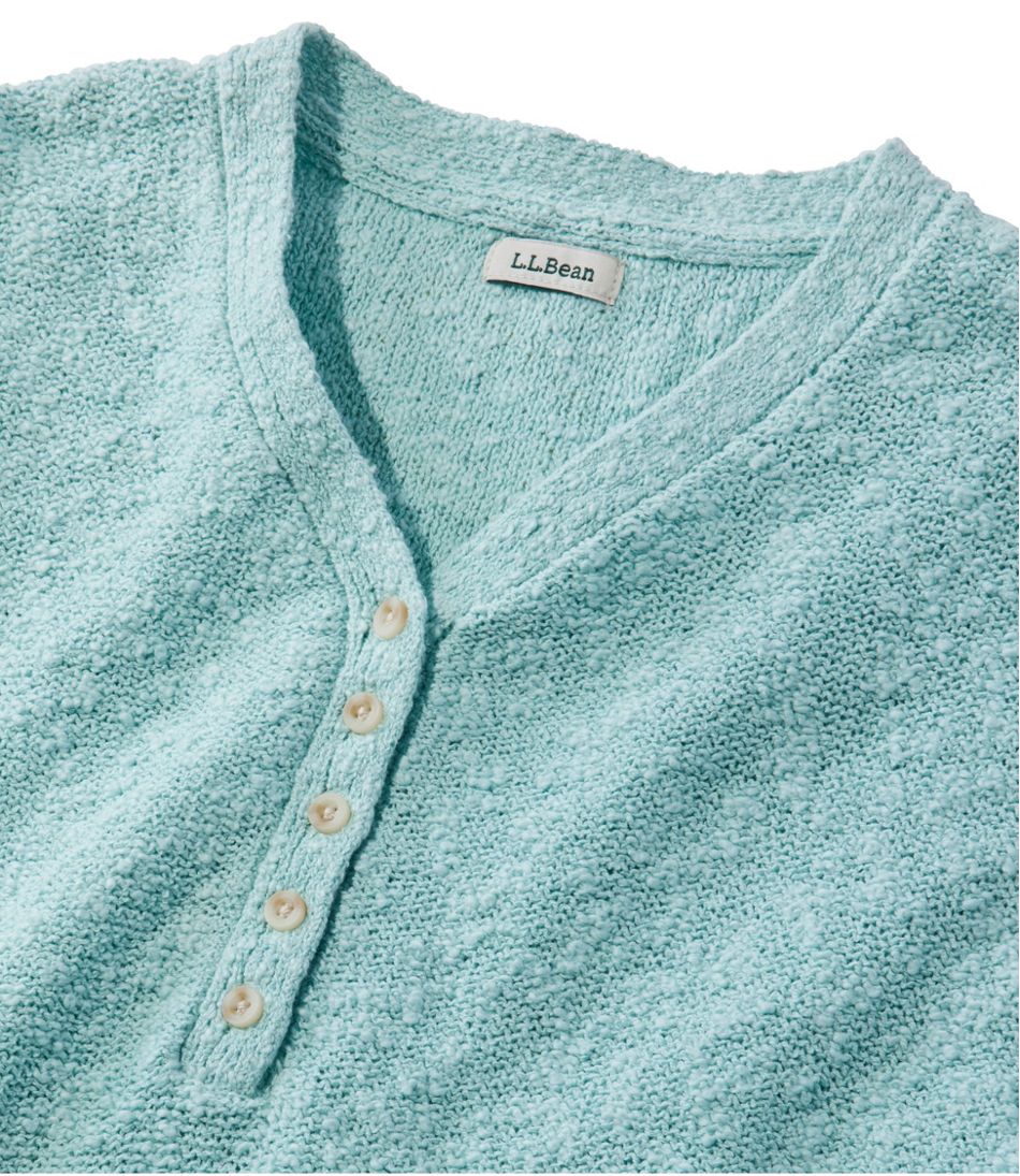 Women's Midweight Cotton Slub Sweater, Henley Short-Sleeve | L.L.Bean for sale