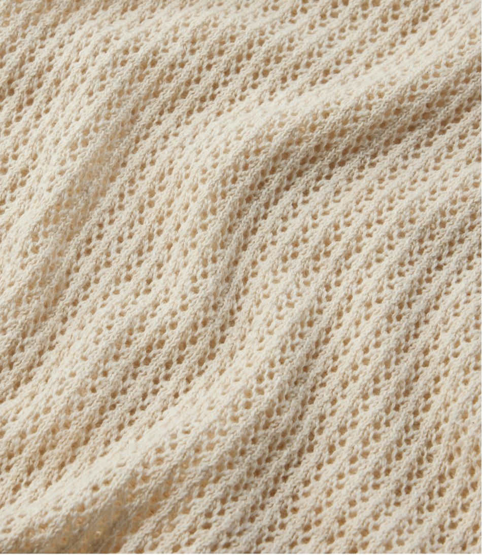 Women's Organic Cotton Slub Pointelle Sweater, Polo | L.L.Bean on sale