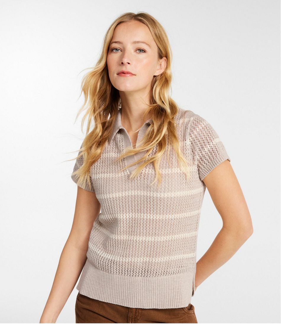 Women's Organic Cotton Slub Pointelle Sweater, Polo | L.L.Bean near me