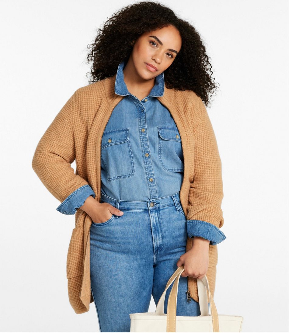 Women's SuperSoft Waffle Sweater, Coatigan | L.L.Bean outlet