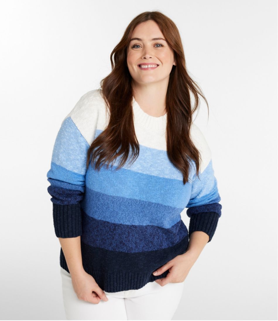 Women's Cotton Ragg Sweater, Crewneck Stripe | L.L.Bean sale