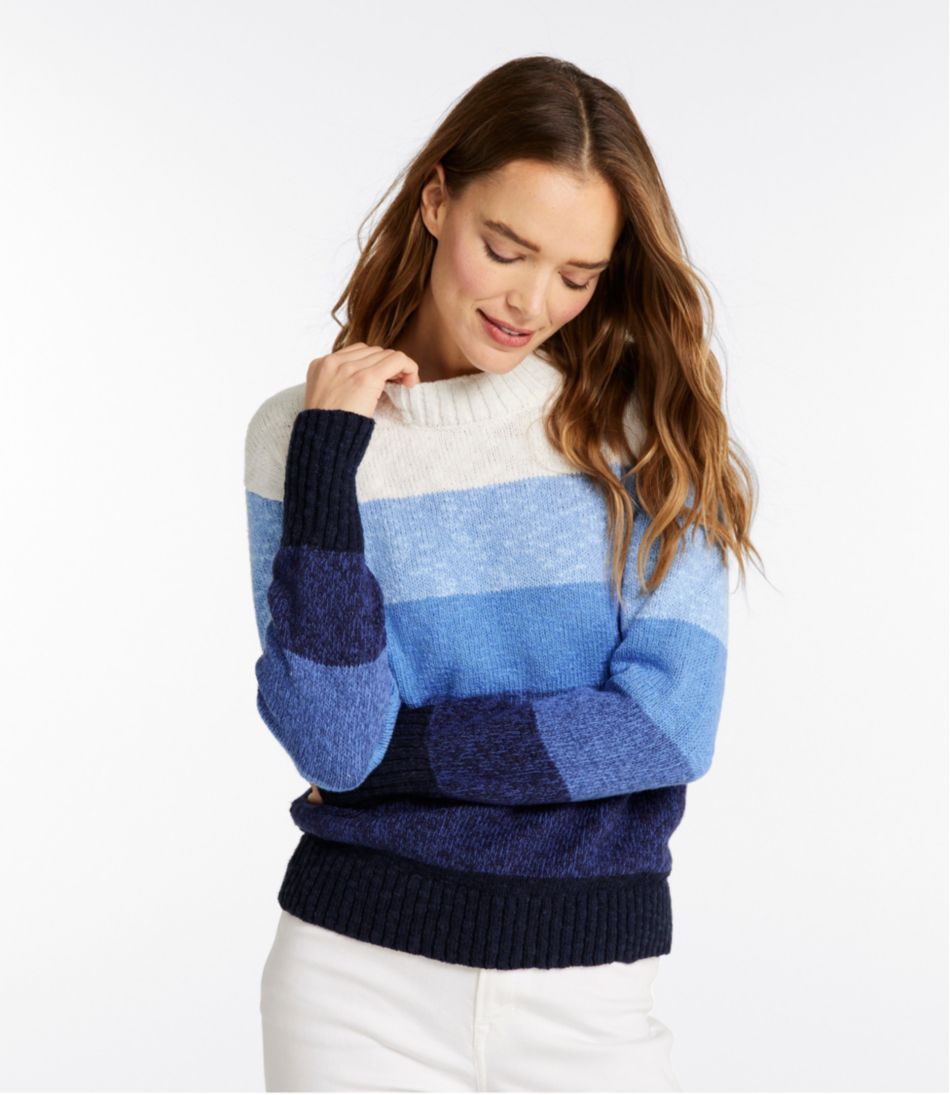 Women's Cotton Ragg Sweater, Crewneck Stripe | L.L.Bean sale