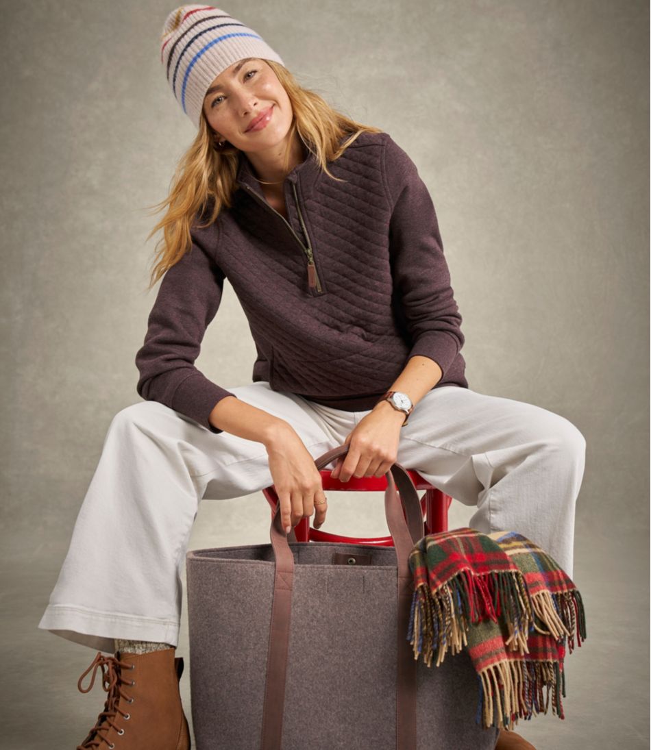Women's Quilted Quarter-Zip Pullover | L.L.Bean for sale