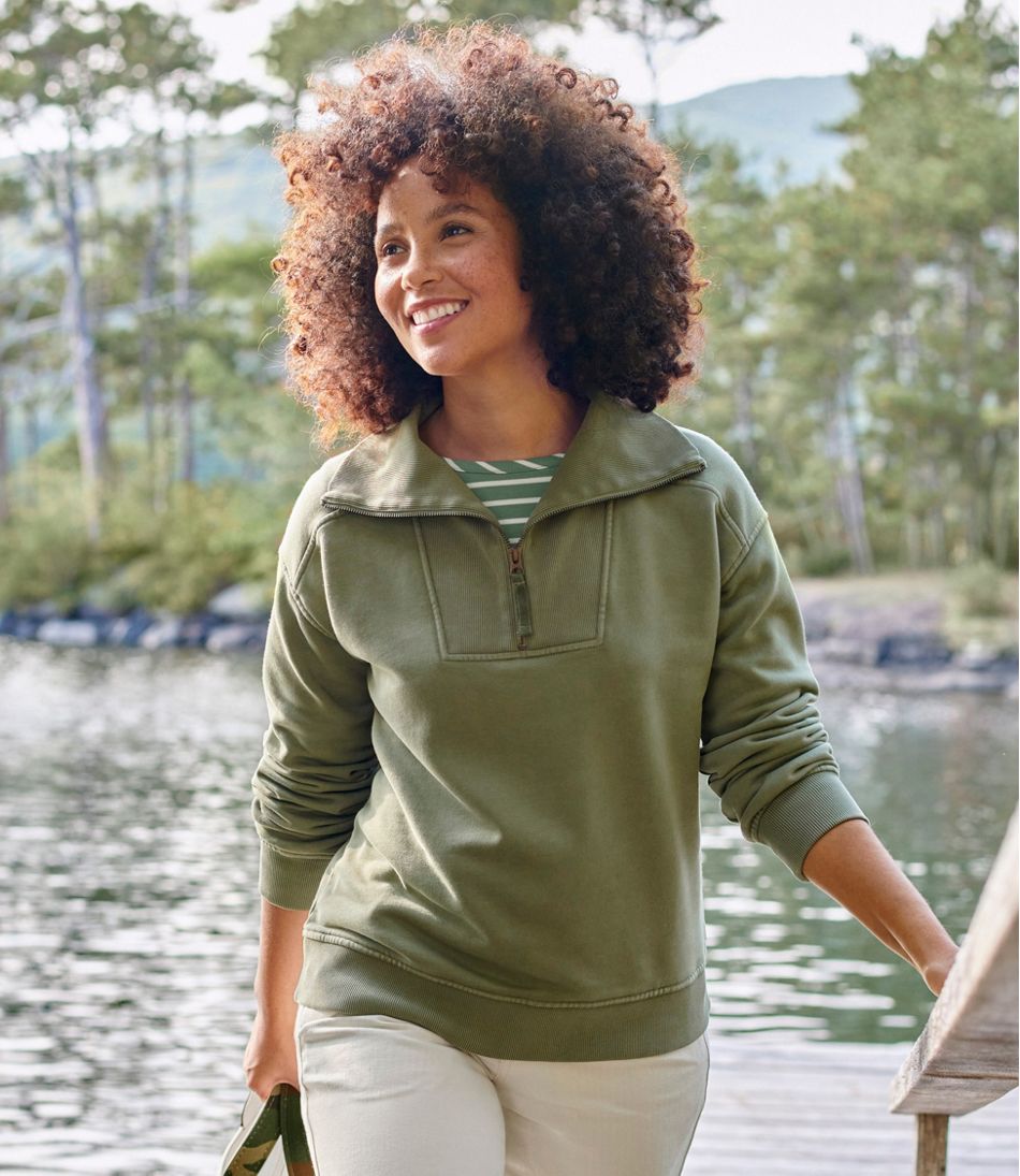 Women's Sunwashed Sweats, Quarter-Zip | L.L.Bean on sale