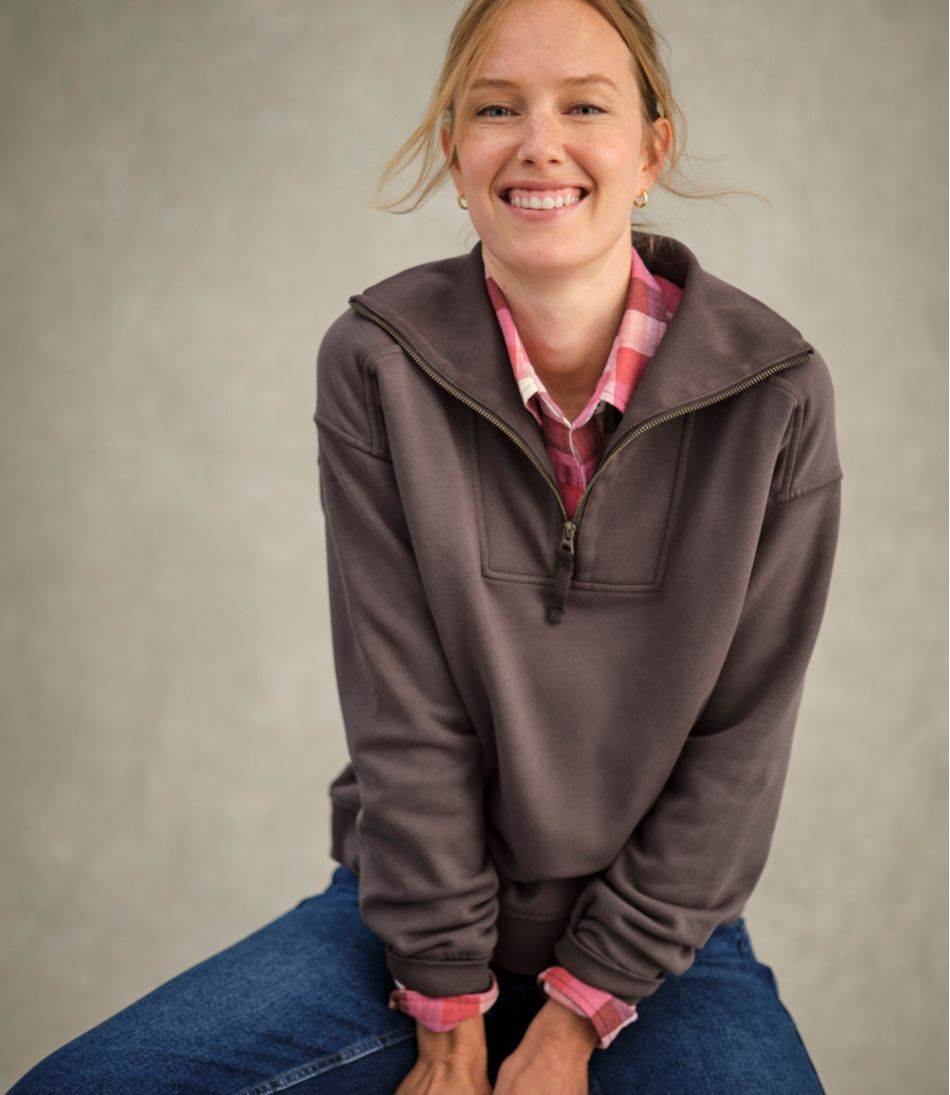Women's Sunwashed Sweats, Quarter-Zip | L.L.Bean on sale