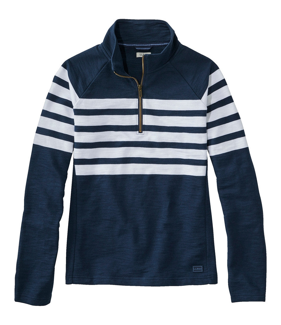 Women's Peaks Island Quarter-Zip Pullover, Stripe | L.L.Bean sale