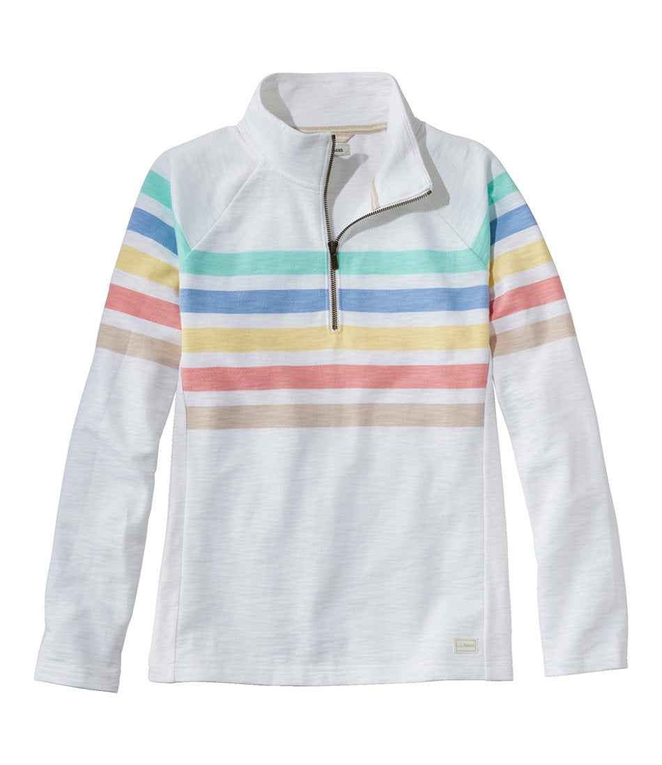 Women's Peaks Island Quarter-Zip Pullover, Stripe | L.L.Bean sale