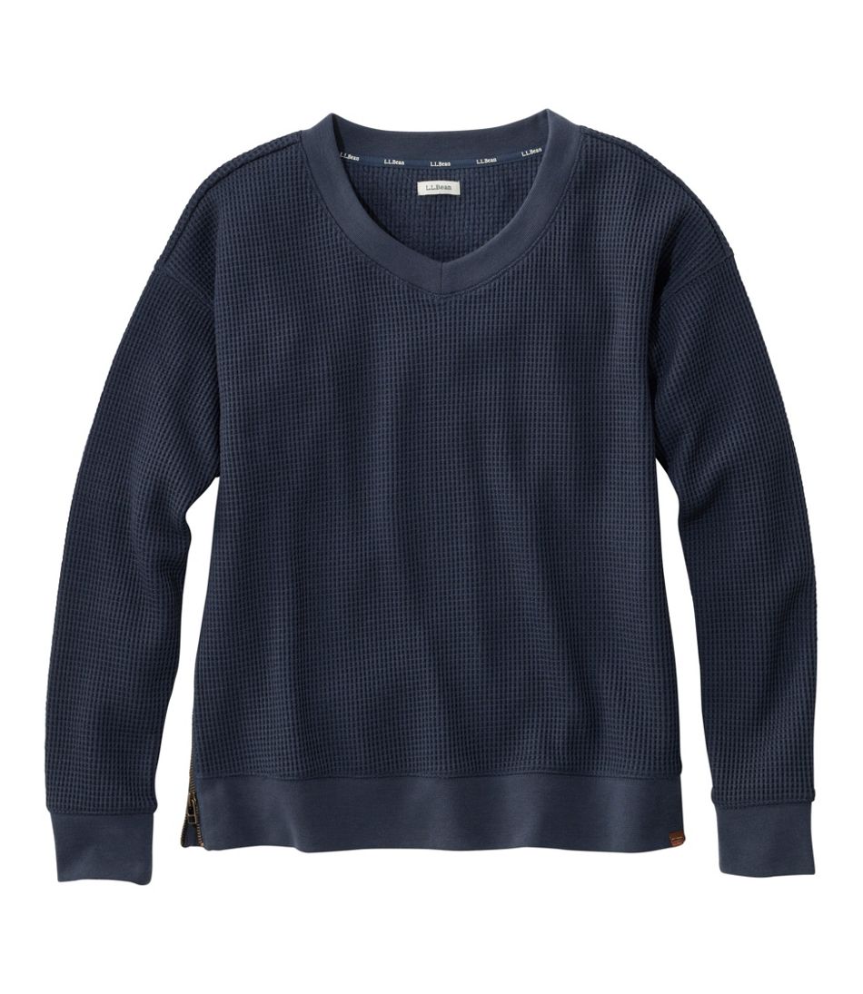 Women's Birchwood Brushed Waffle Top, V-Neck | L.L.Bean discount