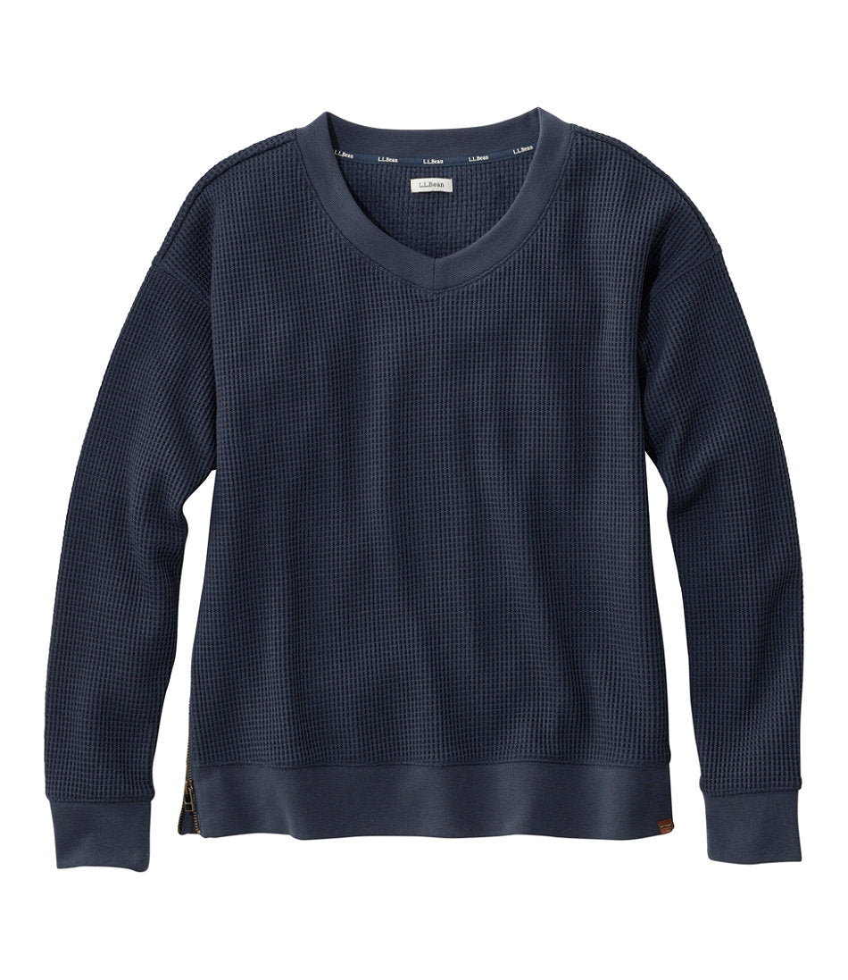 Women's Birchwood Brushed Waffle Top, V-Neck | L.L.Bean discount