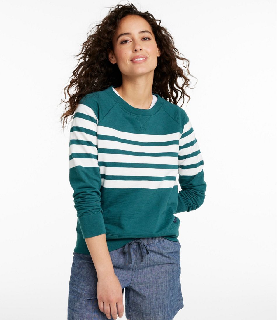Women's Peaks Island Crewneck, Stripe | L.L.Bean for sale