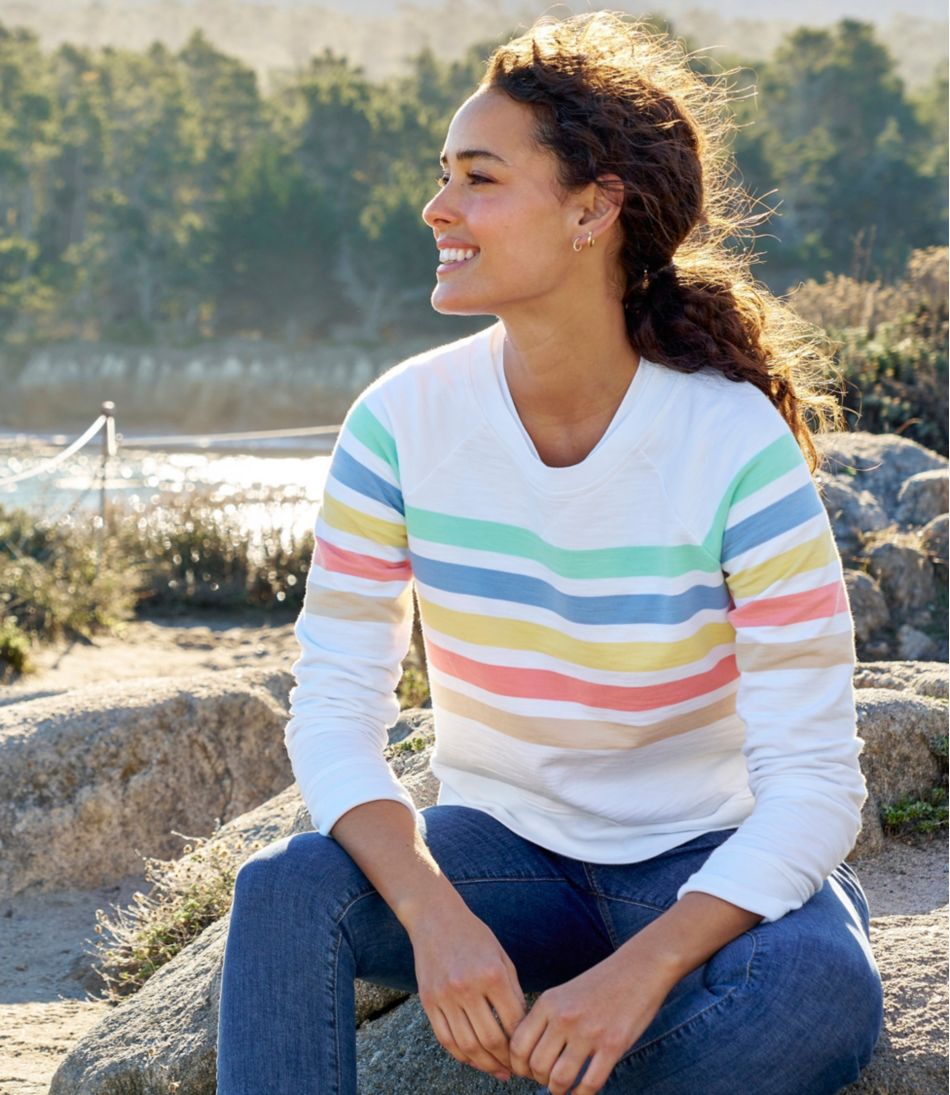 Women's Peaks Island Crewneck, Stripe | L.L.Bean for sale