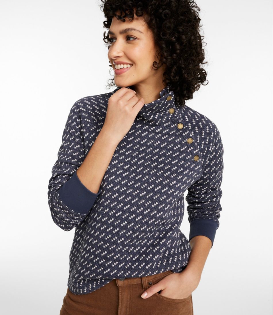 Women's Quilted Sweatshirt, Snapneck Pullover Print | L.L.Bean outlet