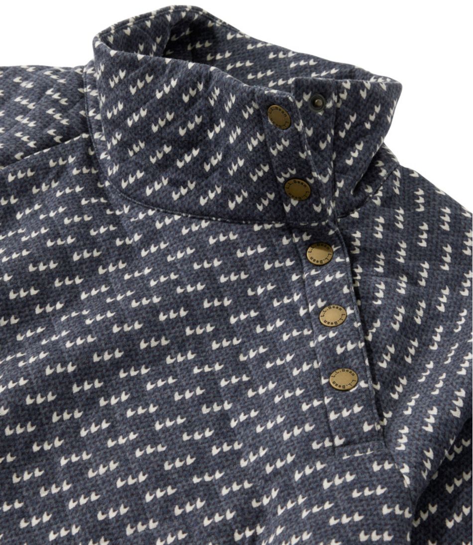 Women's Quilted Sweatshirt, Snapneck Pullover Print | L.L.Bean outlet