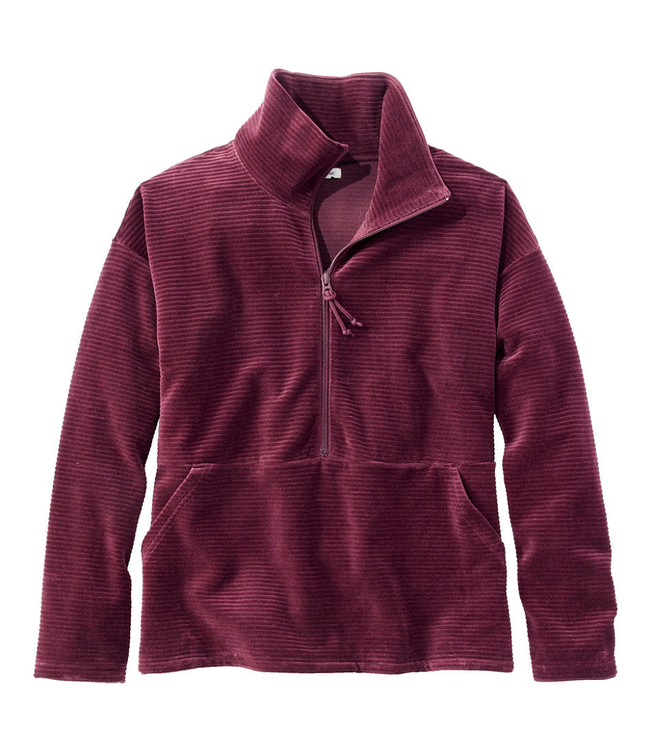 Women's Soft Stretch Corduroy Pullover, Half-Zip | L.L.Bean outlet