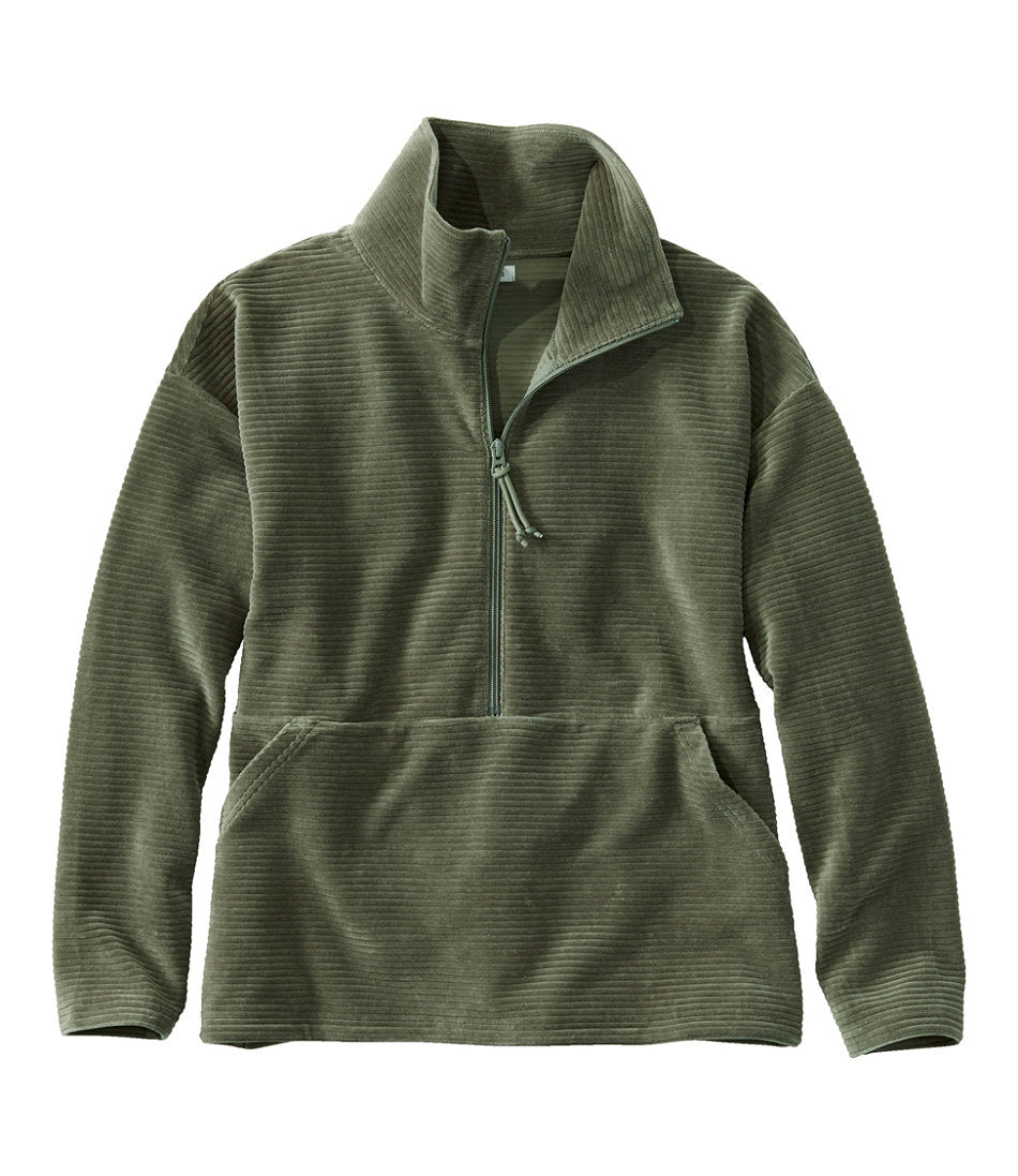 Women's Soft Stretch Corduroy Pullover, Half-Zip | L.L.Bean outlet
