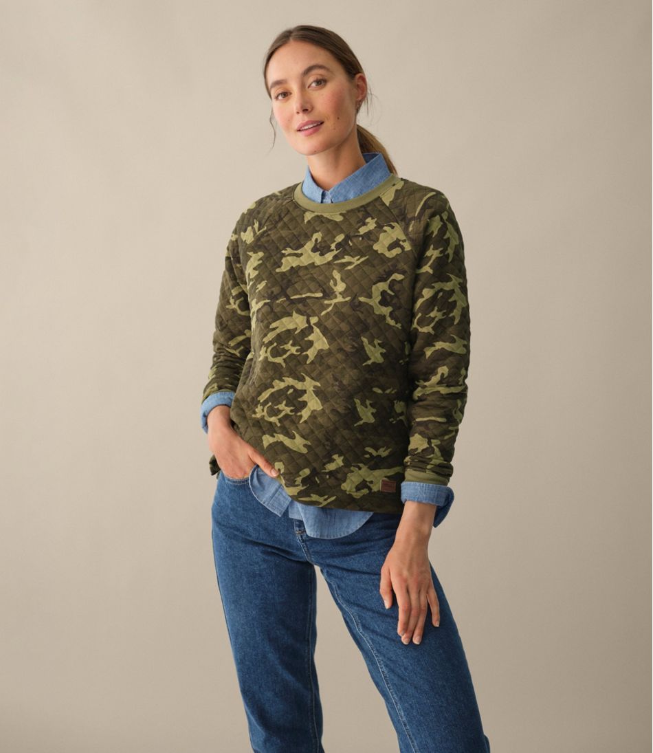 Women's Quilted Sweatshirt, Crewneck Pullover Print | L.L.Bean discount