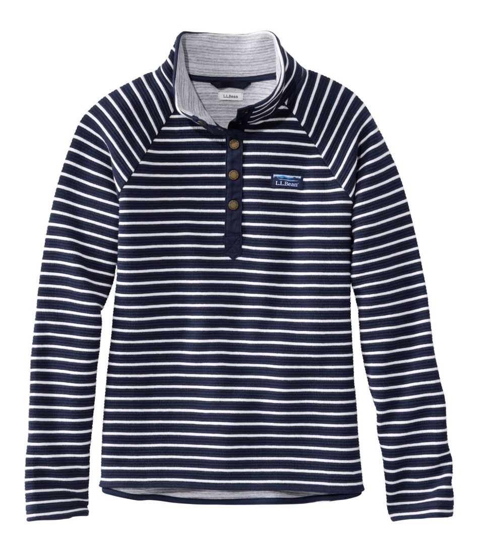 Women's Lakewashed Double-Knit Quarter-Snap, Stripe | L.L.Bean for sale