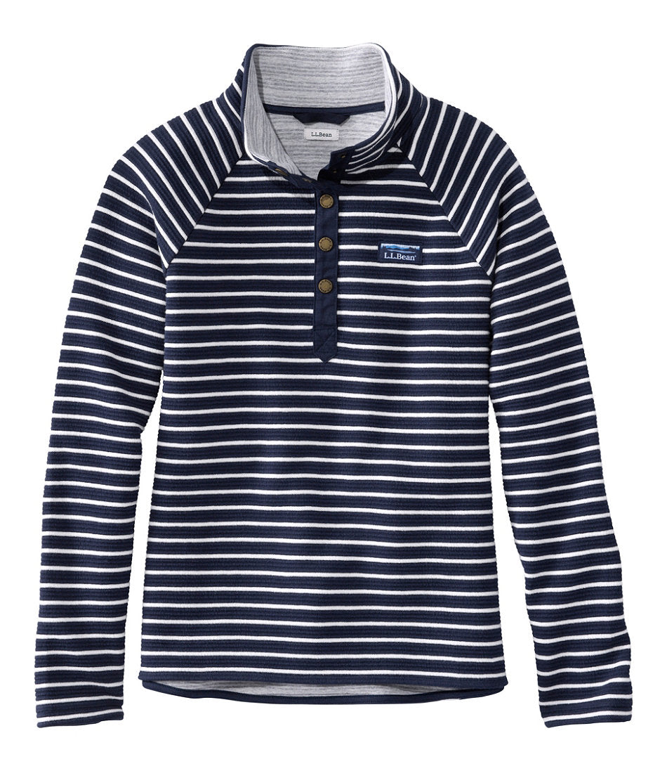 Women's Lakewashed Double-Knit Quarter-Snap, Stripe | L.L.Bean for sale