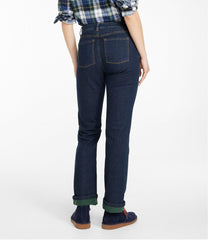 Women's True Shape Jeans, High-Rise Straight-Leg Fleece-Lined | L.L.Bean discount