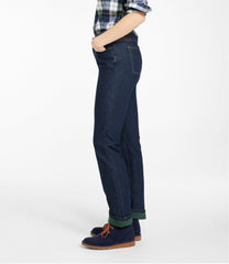 Women's True Shape Jeans, High-Rise Straight-Leg Fleece-Lined | L.L.Bean discount