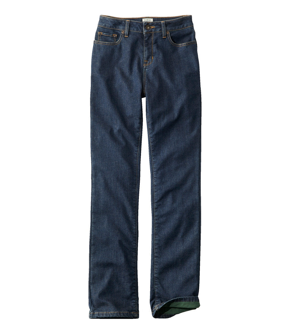 Women's True Shape Jeans, High-Rise Straight-Leg Fleece-Lined | L.L.Bean discount