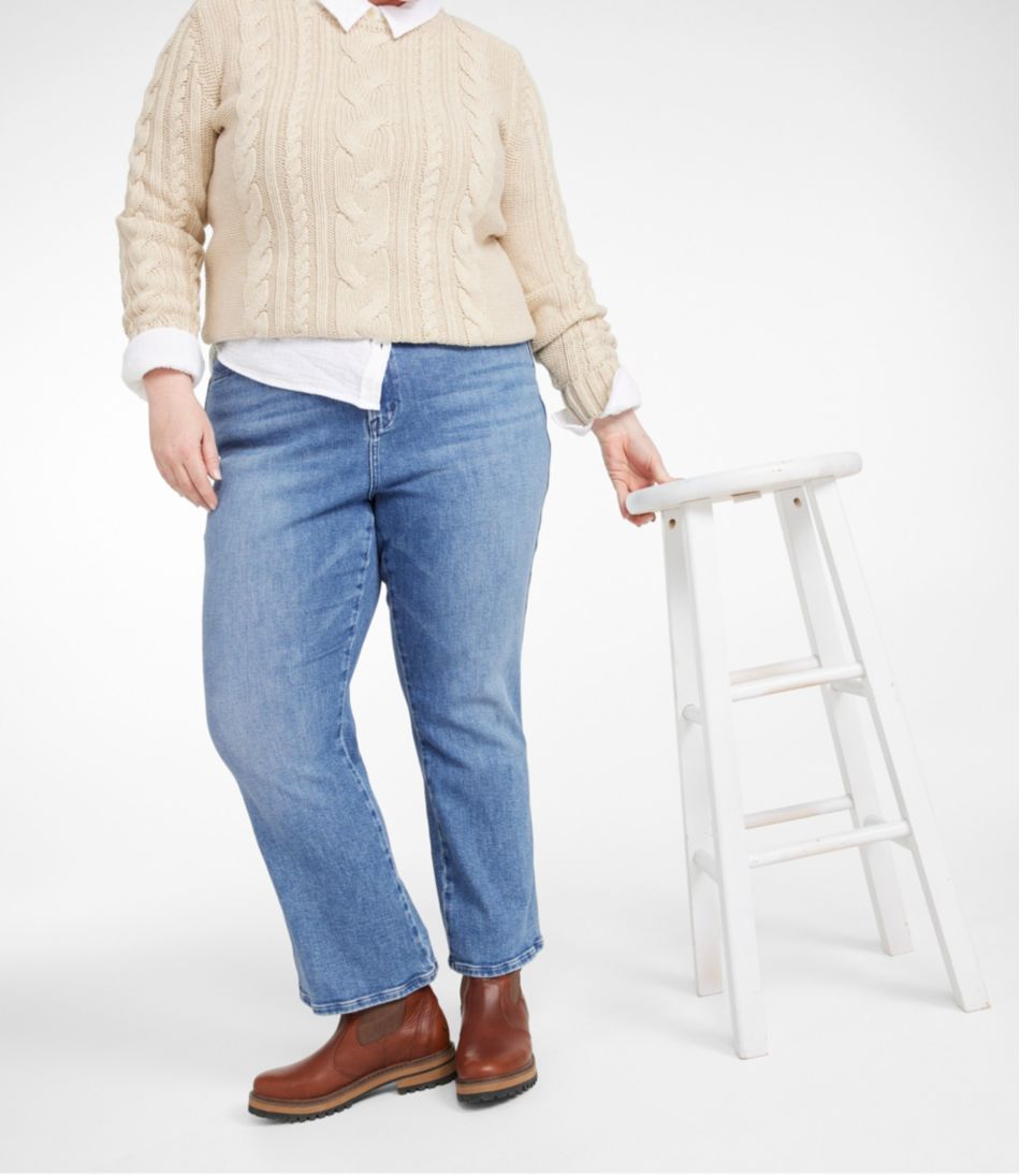 Women's L.L.Bean Everyday Stretch Jeans, High-Rise Mini Bootcut Ankle | L.L.Bean for sale
