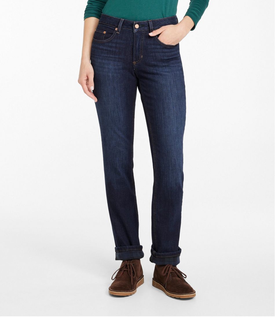Women's BeanFlex® Jeans, Mid-Rise Straight-Leg Lined | L.L.Bean discount