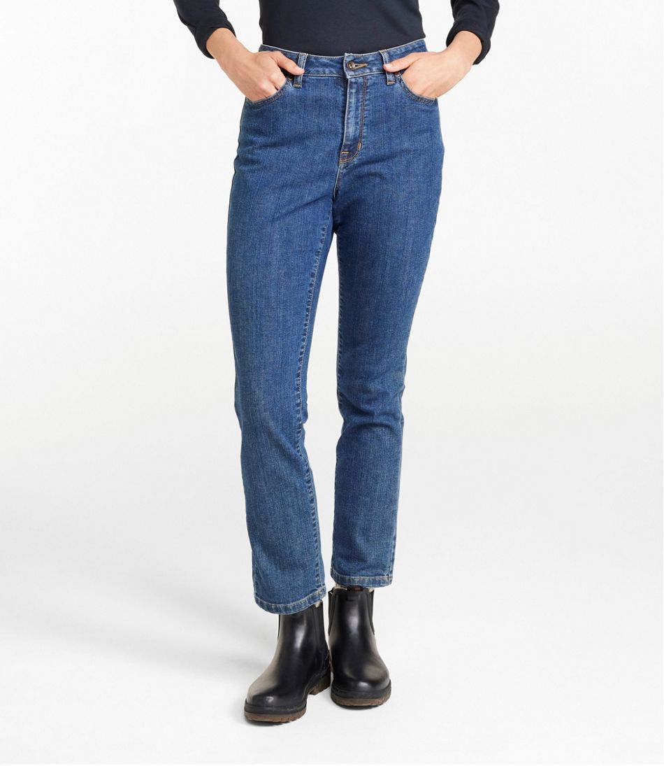 Women's True Shape Jeans, High-Rise Slim-Leg Ankle | L.L.Bean on sale