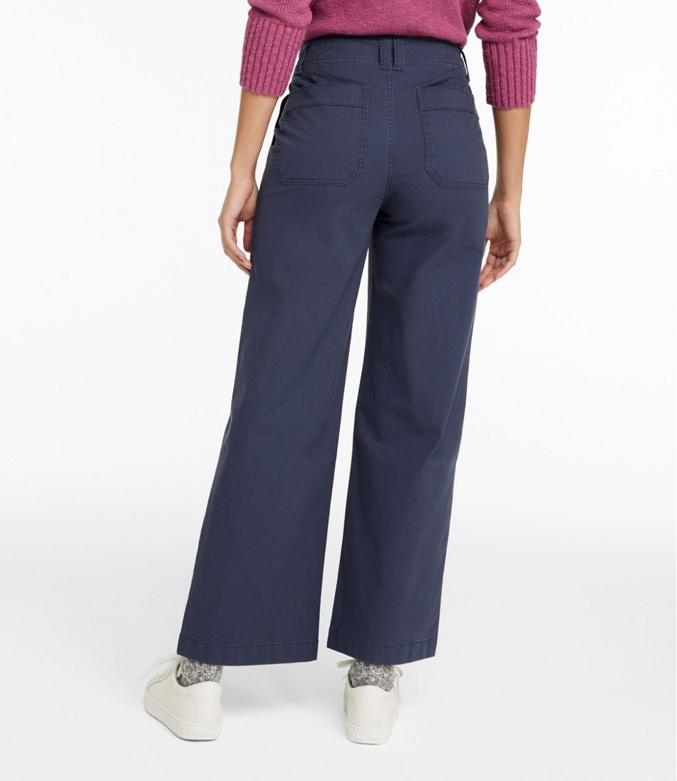 Women's 207 Vintage Cotton Canvas Pants, High-Rise Wide-Leg | L.L.Bean online