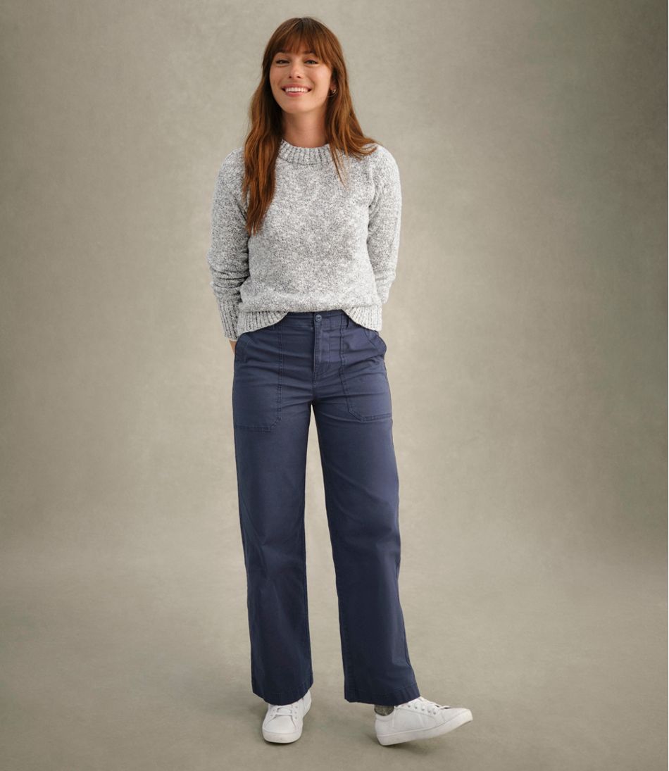 Women's 207 Vintage Cotton Canvas Pants, High-Rise Wide-Leg | L.L.Bean online