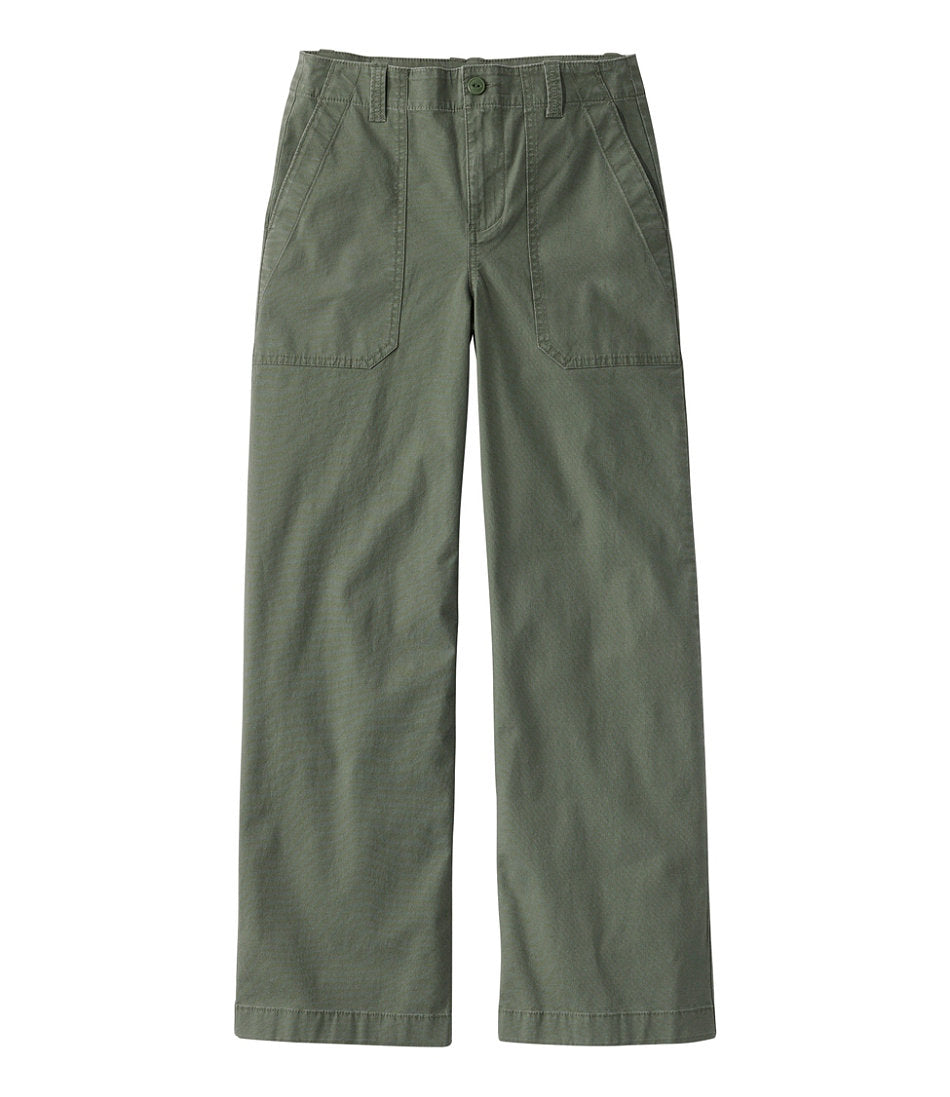 Women's 207 Vintage Cotton Canvas Pants, High-Rise Wide-Leg | L.L.Bean online