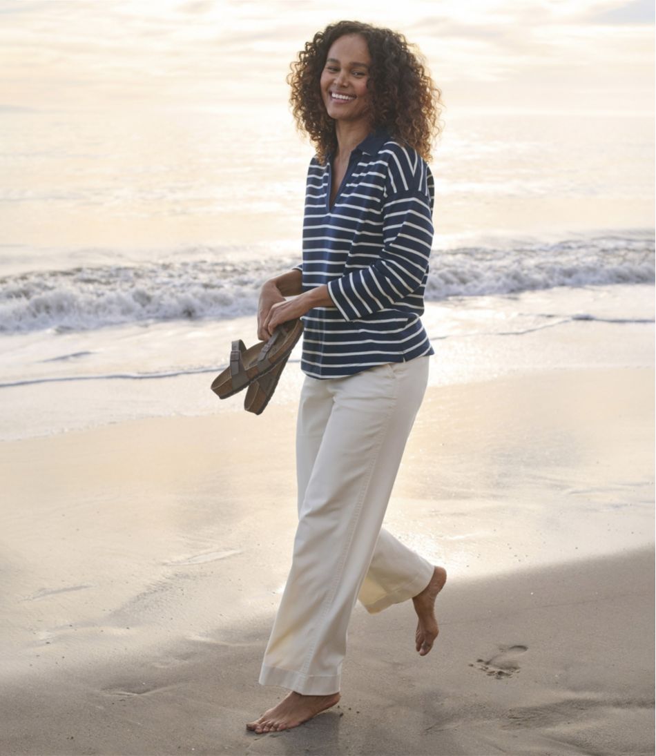 Women's Comfort Stretch Pants, Mid-Rise Wide-Leg Chino | L.L.Bean outlet
