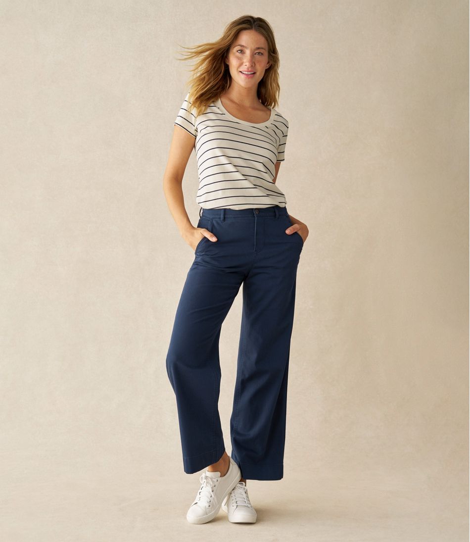 Women's Comfort Stretch Pants, Mid-Rise Wide-Leg Chino | L.L.Bean outlet