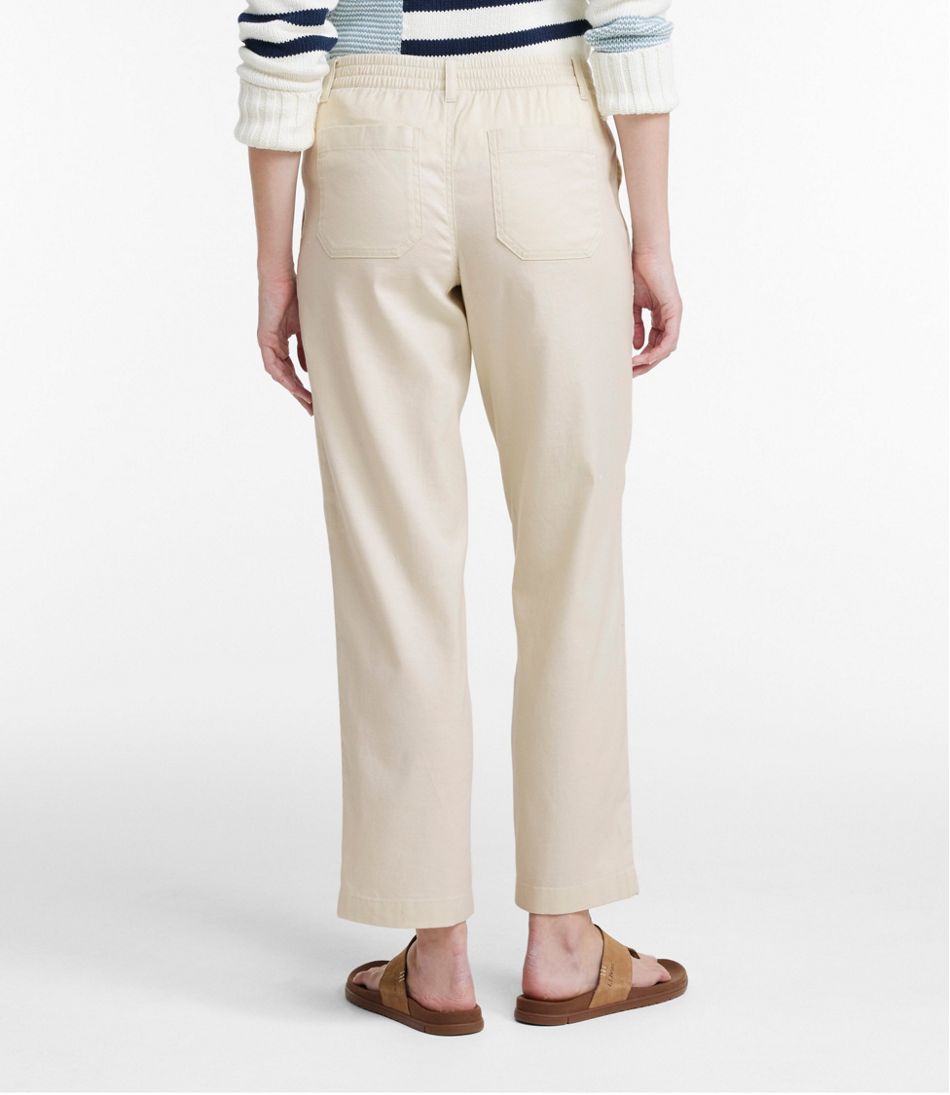 Women's Comfort Stretch Cotton/Linen Pants, High-Rise Ankle | L.L.Bean online