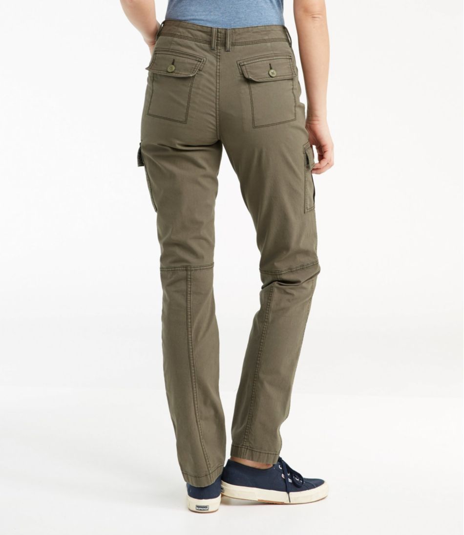 Women's Stretch Canvas Cargo Pants, Mid-Rise Straight-Leg | L.L.Bean online