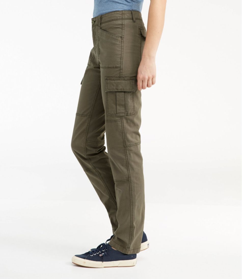 Women's Stretch Canvas Cargo Pants, Mid-Rise Straight-Leg | L.L.Bean online