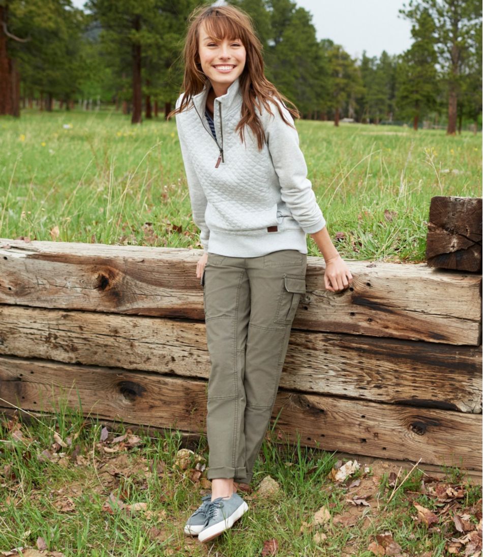 Women's Stretch Canvas Cargo Pants, Mid-Rise Straight-Leg | L.L.Bean online