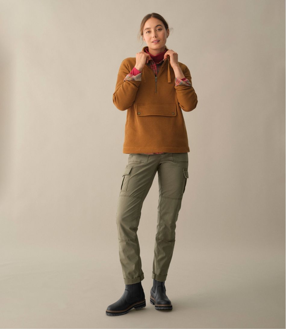 Women's Stretch Canvas Cargo Pants, Mid-Rise Straight-Leg | L.L.Bean online