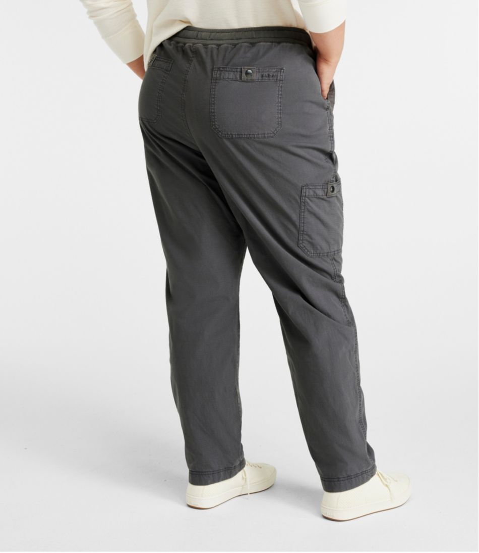 Women's Stretch Ripstop Pull-On Pants, Slim-Leg Fleece-Lined | L.L.Bean online